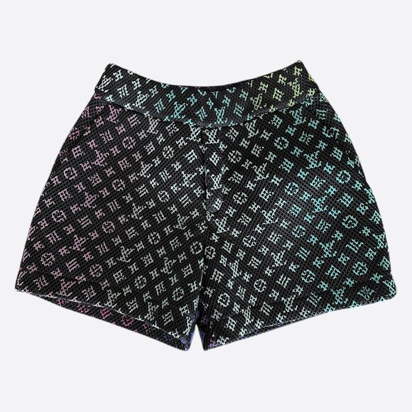 Louis Vuitton Black Rainbow Monogram Mesh Shorts - Picture 1 of 8